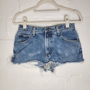 American Eagle Dungarees Women's Size 6 Jean Shorts Cut Off Embroidered